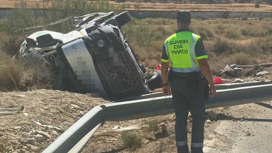 Fahrer eines Betonmischers bei Unfall in Gurrea de Gállego verletzt