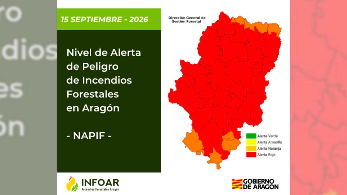 Rote Alarmstufe in fast ganz Aragón wegen Waldbrandgefahr