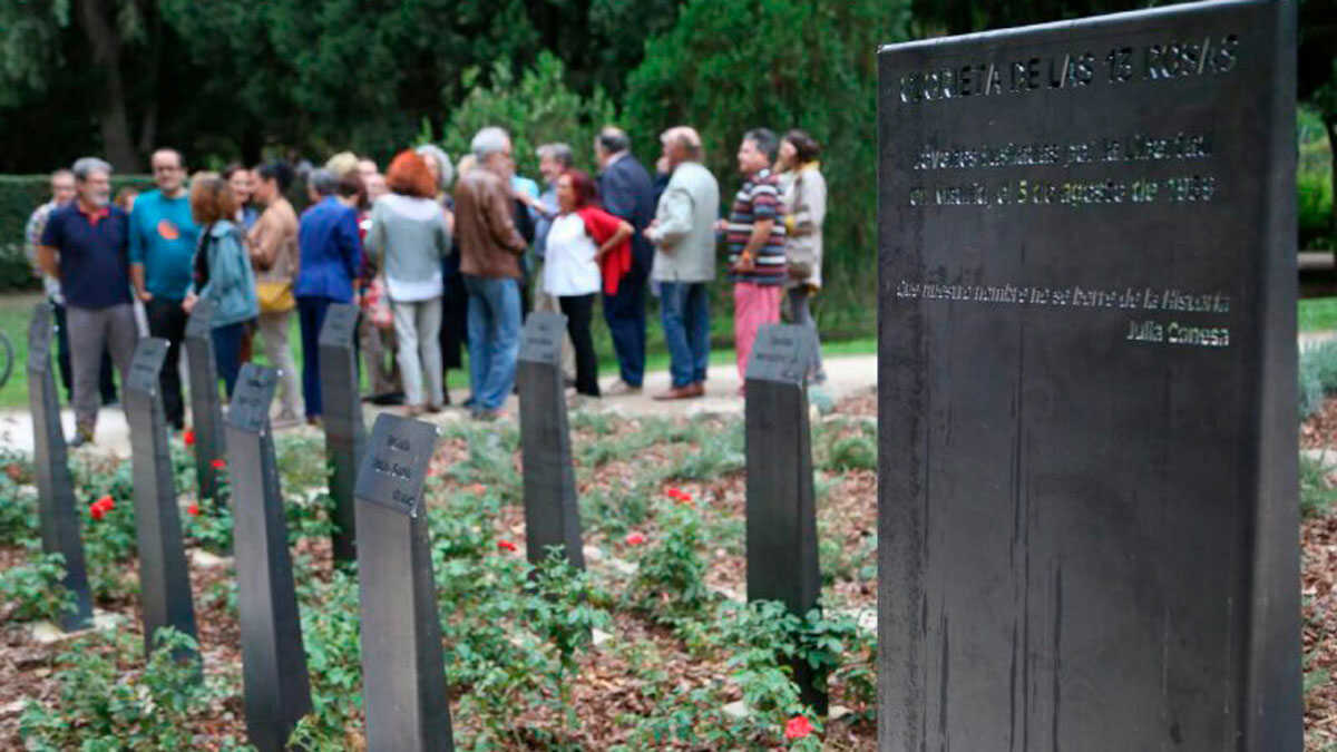 Vor 10 Jahren in Aragón: Zaragoza ehrte die Dreizehn Rosen mit einem Rondell, Briefen und Musik
