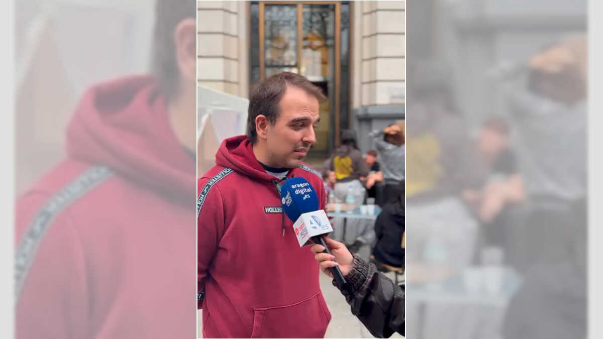 Aarón, junger Camper auf der Plaza de España: „Viele Menschen haben miserable Jobs, die nicht einmal für eine Miete reichen“