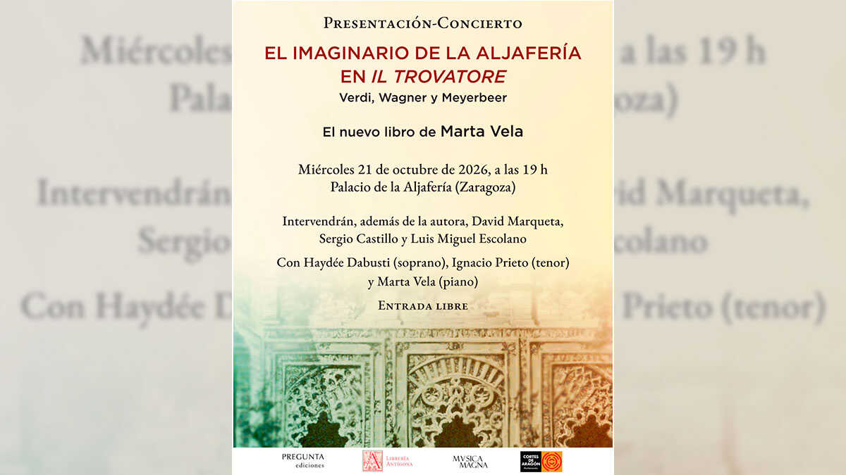 Marta Vela bringt Verdi mit einem kostenlosen Recital von Haydée Dabusti in die Aljafería