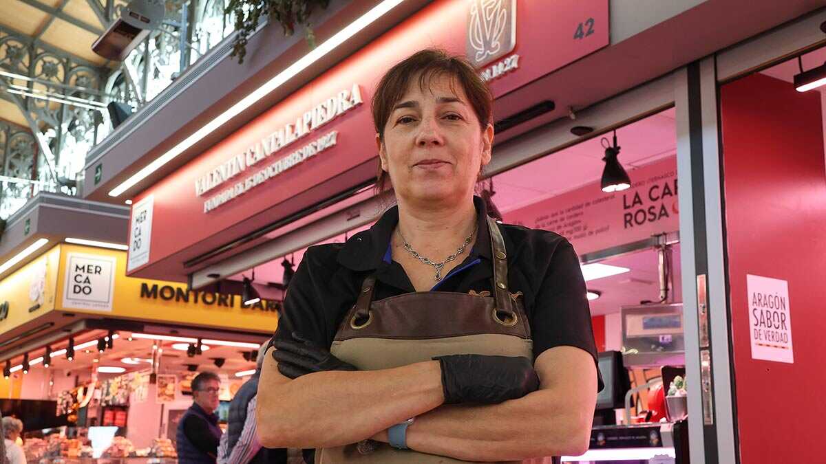 Ester, Metzgerin im Mercado Central von Zaragoza: „Ab dem Novemberwochenende starten wir die Weihnachtskampagne“